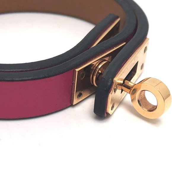 HERMES Mini Kelly Double Tour Fashion Accessories Bracelet Swift Pink Based - Picture 7 of 10